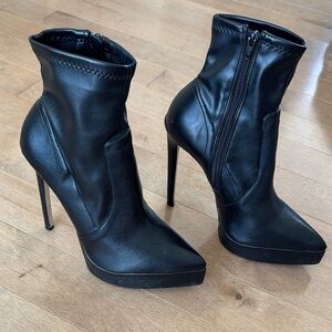 Aldo Black High Heel Ankle Boots